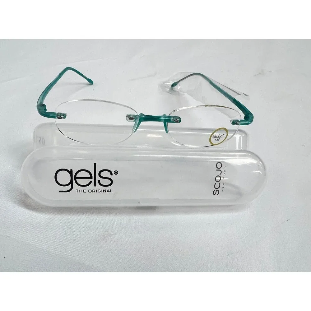 NEW! Scojo New York Gels Reading Glasses  +1.50x, Aqua‎